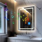 LED Bathroom Mirror with Bluetooth Speaker, Anti-Fog, and Dimmable Lighting
