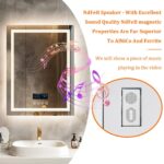 LED Bathroom Mirror with Bluetooth Speaker, Anti-Fog, and Dimmable Lighting