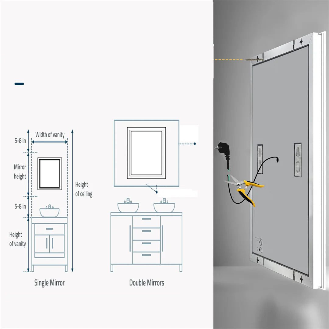LED Bathroom Mirror with Bluetooth Speaker, Anti-Fog, and Dimmable Lighting - Bluetooth Mirrors | LightMirror.in LED Bathroom Mirror with Bluetooth Speaker, Anti-Fog, and Dimmable Lighting - Bluetooth Mirrors | LightMirror.in