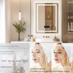 LED Bathroom Mirror with Bluetooth Speaker, Anti-Fog, and Dimmable Lighting