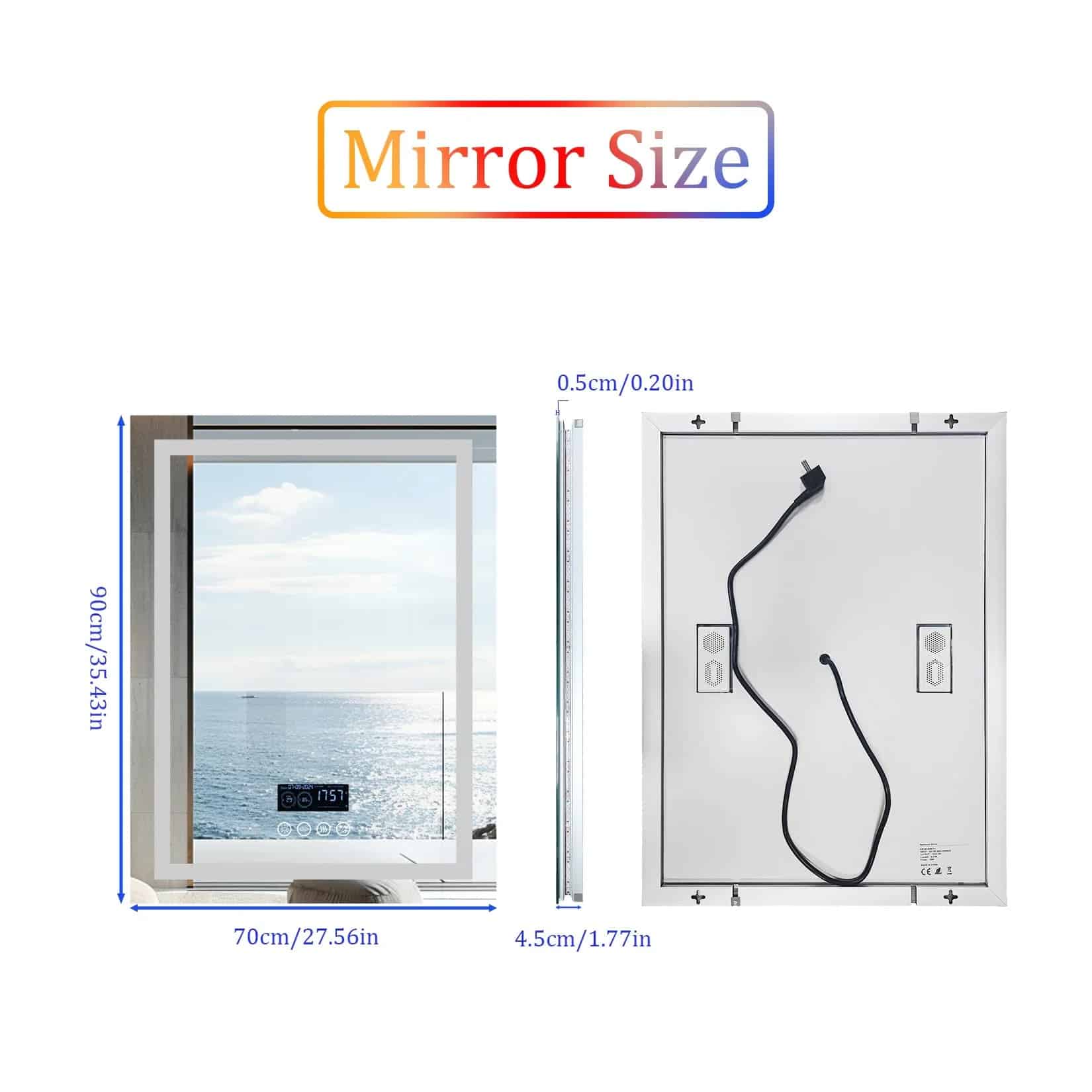 LED Bathroom Mirror with Bluetooth Speaker, Anti-Fog, and Dimmable Lighting - Bluetooth Mirrors | LightMirror.in LED Bathroom Mirror with Bluetooth Speaker, Anti-Fog, and Dimmable Lighting - Bluetooth Mirrors | LightMirror.in