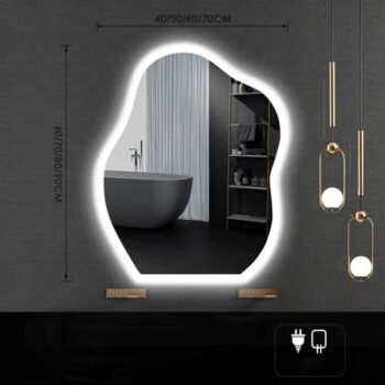 Samana Frosted Edge Irregular 3-Color LED Mirror - Bathroom Mirror | LightMirror.in