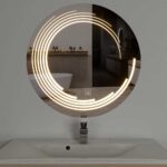 Round Spiral Front-Lit LED Bathroom Mirror with Touch Sensor
