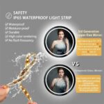 36″ Round LED Bathroom Mirror with Bluetooth Speaker, Anti-Fog, and Dimmable Lighting