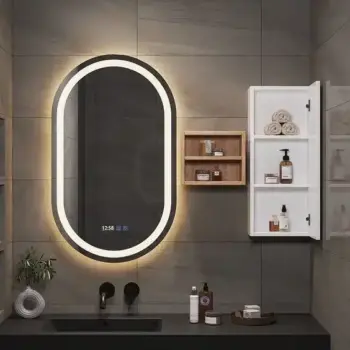 Senta Frameless Capsule 3-Color LED Mirror - light mirror | LightMirror.in