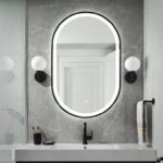 Senta Capsule LED Mirror | Black Metal Frame