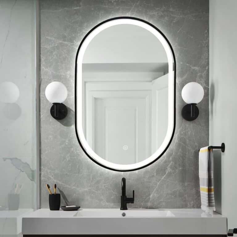 Senta Capsule LED Mirror | Black Metal Frame - Framed LED Mirror | LightMirror.in Senta Capsule LED Mirror | Black Metal Frame - Framed LED Mirror | LightMirror.in