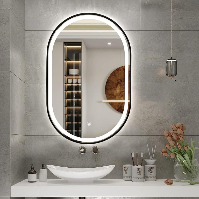 Senta Capsule LED Mirror | Black Metal Frame - Framed LED Mirror | LightMirror.in Senta Capsule LED Mirror | Black Metal Frame - Framed LED Mirror | LightMirror.in