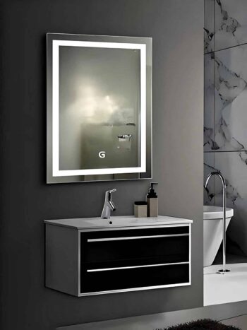 Short Rectangular LED Mirror - Touch Sensor & Dual Tone Light