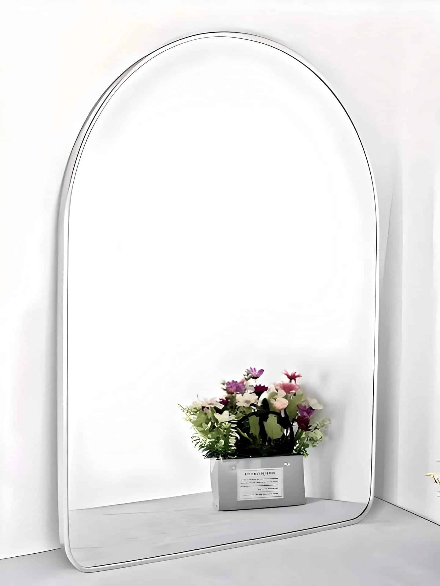 Elegant Half-Round Standing Metal Mirror - Customizable Finishes - Framed mirror | LightMirror.in Elegant Half-Round Standing Metal Mirror - Customizable Finishes - Framed mirror | LightMirror.in