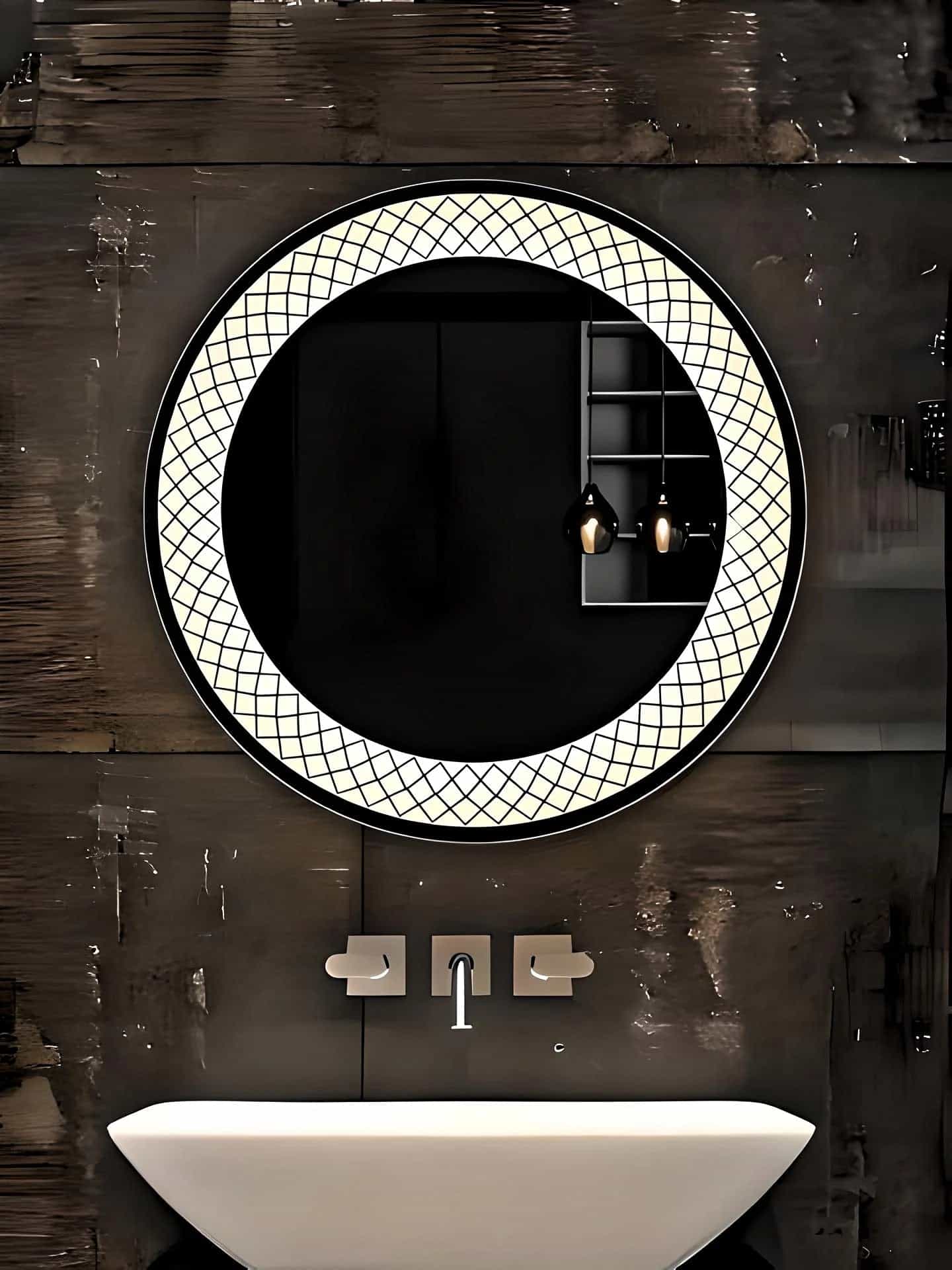 Sophisticated LED Round Mirror - Illuminated Bathroom & Living Room Wall Mirror Sophisticated LED Round Mirror - Illuminated Bathroom & Living Room Wall Mirror
