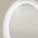 Stripe Round LED Bathroom Mirror (3 Lights) | Dimmable