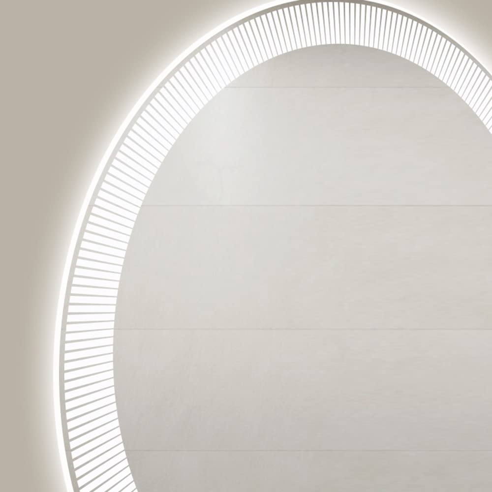 Stripe Round LED Bathroom Mirror (3 Lights) | Dimmable - Bathroom Mirror | LightMirror.in Stripe Round LED Bathroom Mirror (3 Lights) | Dimmable - Bathroom Mirror | LightMirror.in
