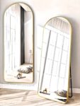 Elegant Half-Round Standing Metal Mirror - Customizable Finishes
