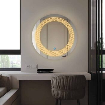 Sundiscgearsenclosed Ledbathroommirror Warmwhitelight Round03copy 1.jpeg | LightMirror.in