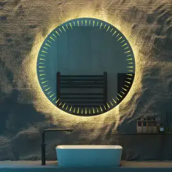 Teplin Round LED Mirror | Touch Dimmable 3-Color Vanity