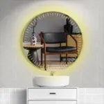 Teplin Round LED Mirror | Touch Dimmable 3-Color Vanity