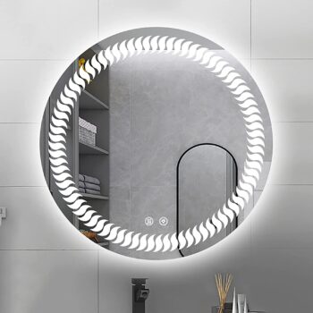 Sunshine Round LED Bathroom Mirror (3 Lights) | Dimmable