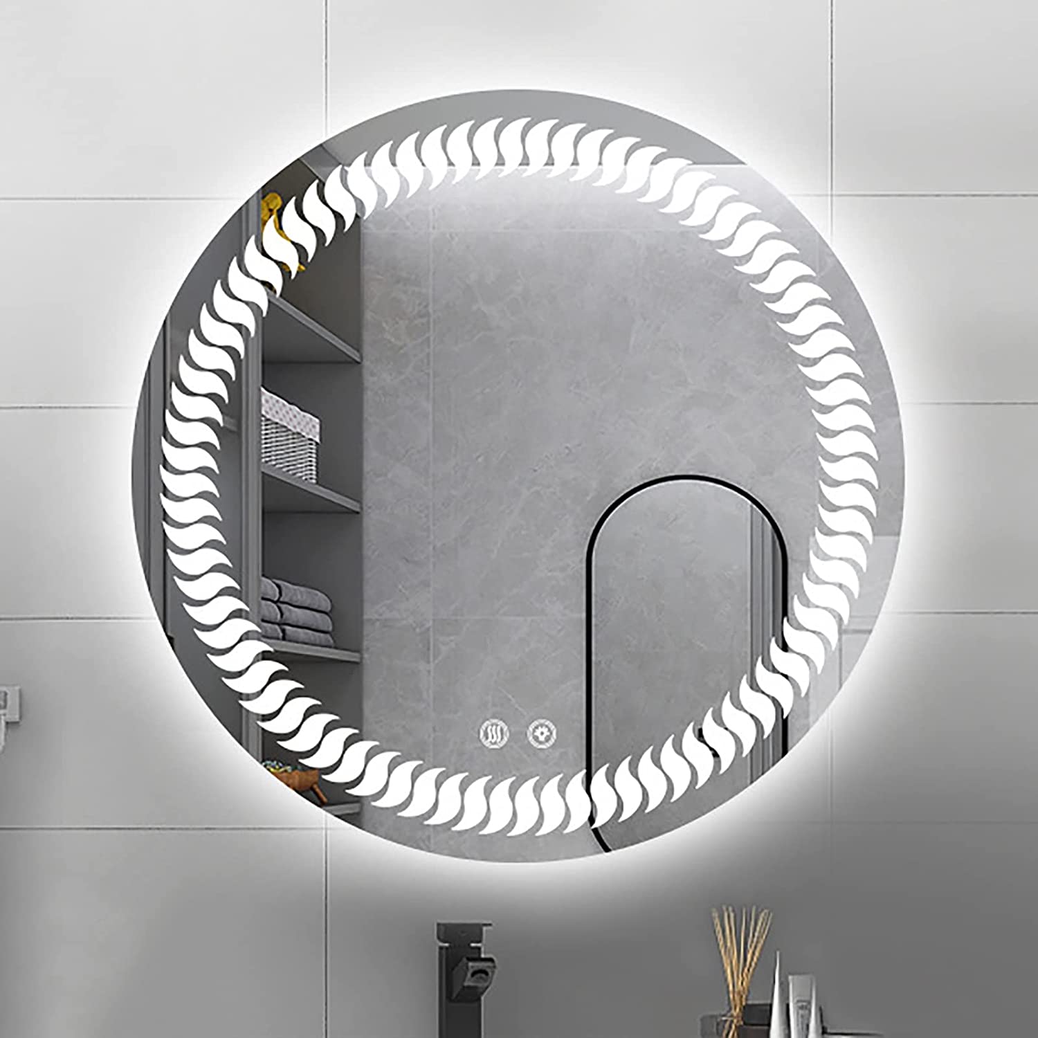 Sunshine Round LED Bathroom Mirror (3 Lights) | Dimmable Sunshine Round LED Bathroom Mirror (3 Lights) | Dimmable