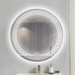 Waving Round LED Bathroom Mirror (3 Color LEDs, Dimmable)
