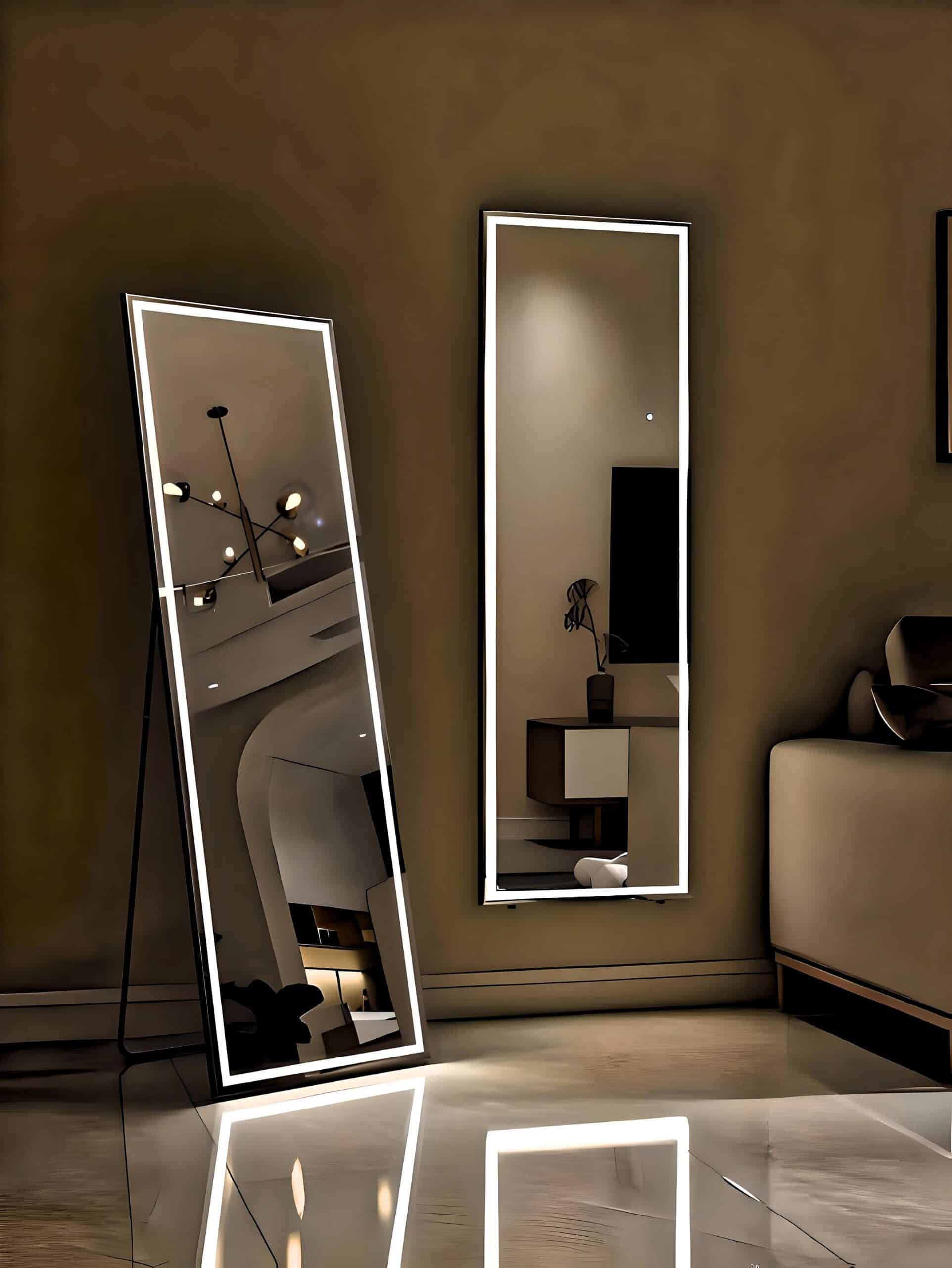 Trendy Standing LED Mirror - HD Imported Belgium Glass Trendy Standing LED Mirror - HD Imported Belgium Glass
