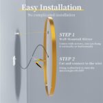 Golden Frame Round Bathroom Mirror with Anti-Fog and Smart LED Features