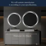 Premium Circular LED Bathroom Mirror with Glow Ring