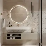Premium Circular LED Bathroom Mirror with Glow Ring