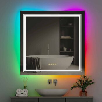 Lumina Glow RGB Backlit Front Lighted Mirror with Anti-Fog and Touch Controls