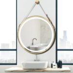 Radiant Halo Frame Round Bathroom Mirror – LED Lighting, Anti-Fog, and Touch Controls