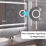 30″x60″ LED Mirror with 3X Magnifying, Anti-Fog, and Dimmable Lighting