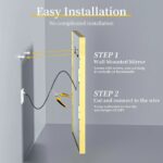 Gold Framed LED Bathroom Mirror – Anti-Fog, Dimmable, and Touch Controls