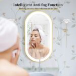 Frontlit Oval LED Illuminated Bathroom Mirror with Frame and Anti-Fog