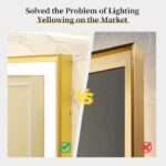Gold Framed LED Bathroom Mirror – Anti-Fog, Dimmable, and Touch Controls