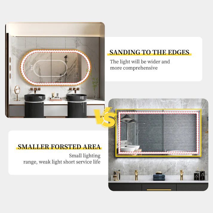 Frontlit Oval LED Illuminated Bathroom Mirror with Frame and Anti-Fog - Bluetooth Mirrors | LightMirror.in Frontlit Oval LED Illuminated Bathroom Mirror with Frame and Anti-Fog - Bluetooth Mirrors | LightMirror.in