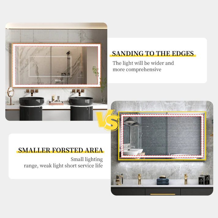 Gold Framed LED Bathroom Mirror – Anti-Fog, Dimmable, and Touch Controls - Uncategorized | LightMirror.in Gold Framed LED Bathroom Mirror – Anti-Fog, Dimmable, and Touch Controls - Uncategorized | LightMirror.in