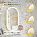 Frontlit Oval LED Illuminated Bathroom Mirror with Frame and Anti-Fog
