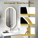Frontlit Oval LED Illuminated Bathroom Mirror with Frame and Anti-Fog