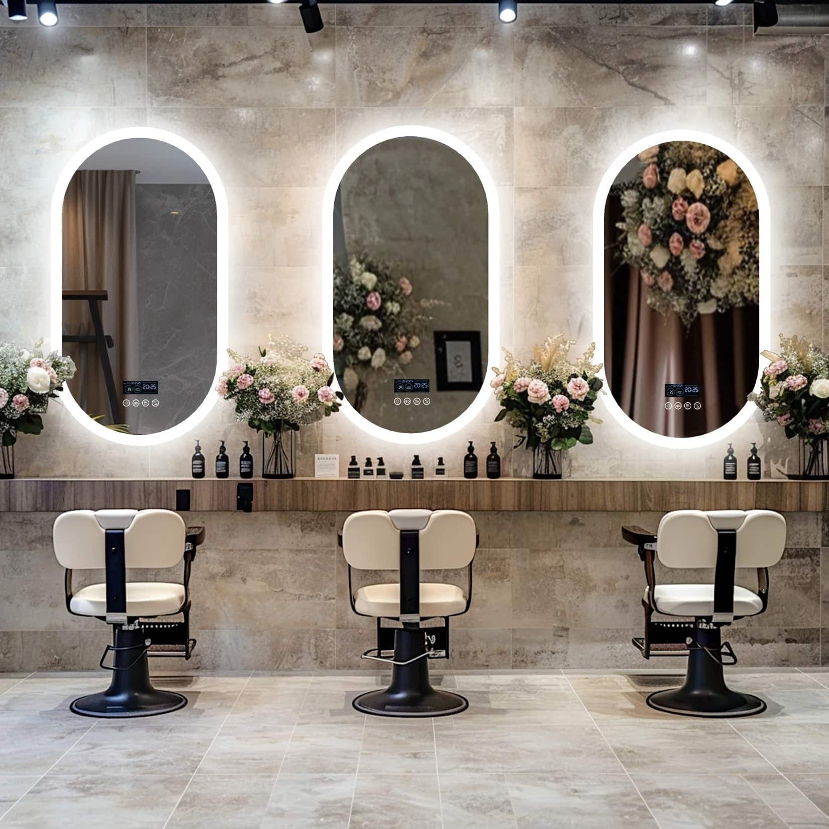 Modern Oval LED Bathroom Mirror with Bluetooth Speaker, Anti-Fog, and Touch-Sensor Lighting - Bluetooth Mirrors | LightMirror Modern Oval LED Bathroom Mirror with Bluetooth Speaker, Anti-Fog, and Touch-Sensor Lighting - Bluetooth Mirrors | LightMirror