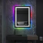 Luminous Spectrum LED Vanity Mirror – RGB Backlit, Anti-Fog, and Dimmable Lighting