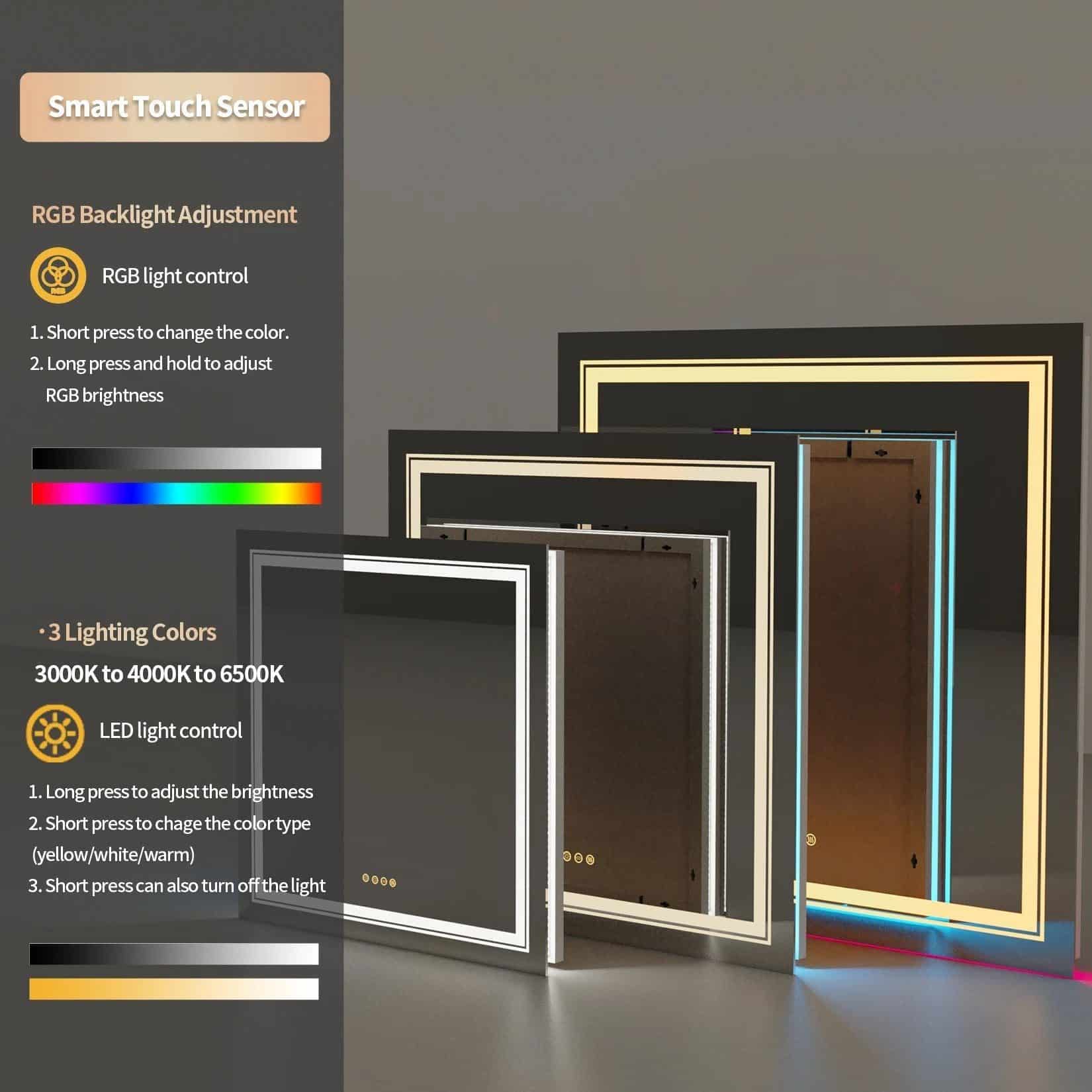 Lumina Glow RGB Backlit Front Lighted Mirror with Anti-Fog and Touch Controls - Uncategorized | LightMirror.in Lumina Glow RGB Backlit Front Lighted Mirror with Anti-Fog and Touch Controls - Uncategorized | LightMirror.in