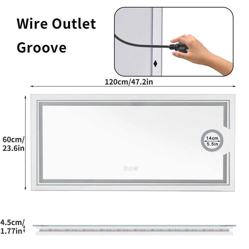 30"x60" LED Mirror with 3X Magnifying, Anti-Fog, and Dimmable Lighting - Bluetooth Mirrors | LightMirror.in 30"x60" LED Mirror with 3X Magnifying, Anti-Fog, and Dimmable Lighting - Bluetooth Mirrors | LightMirror.in