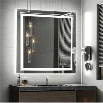 Frameless LED Lighted Bathroom Mirror โ Dual Lighting, Anti-Fog, and Touch Controls - Rectangle Shape LED Mirror | LightMirro