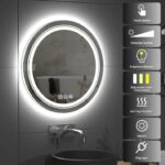 Frameless LED Bathroom Mirror with Dual Lighting, Anti-Fog, and Touch Controls – Modern Round Design