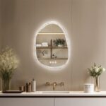 Irregular LED Bathroom Mirror with Touch Sensor, Anti-Fog, and Backlit Lighting