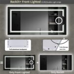 30″x60″ LED Mirror with 3X Magnifying, Anti-Fog, and Dimmable Lighting