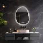 Irregular LED Bathroom Mirror with Touch Sensor, Anti-Fog, and Backlit Lighting
