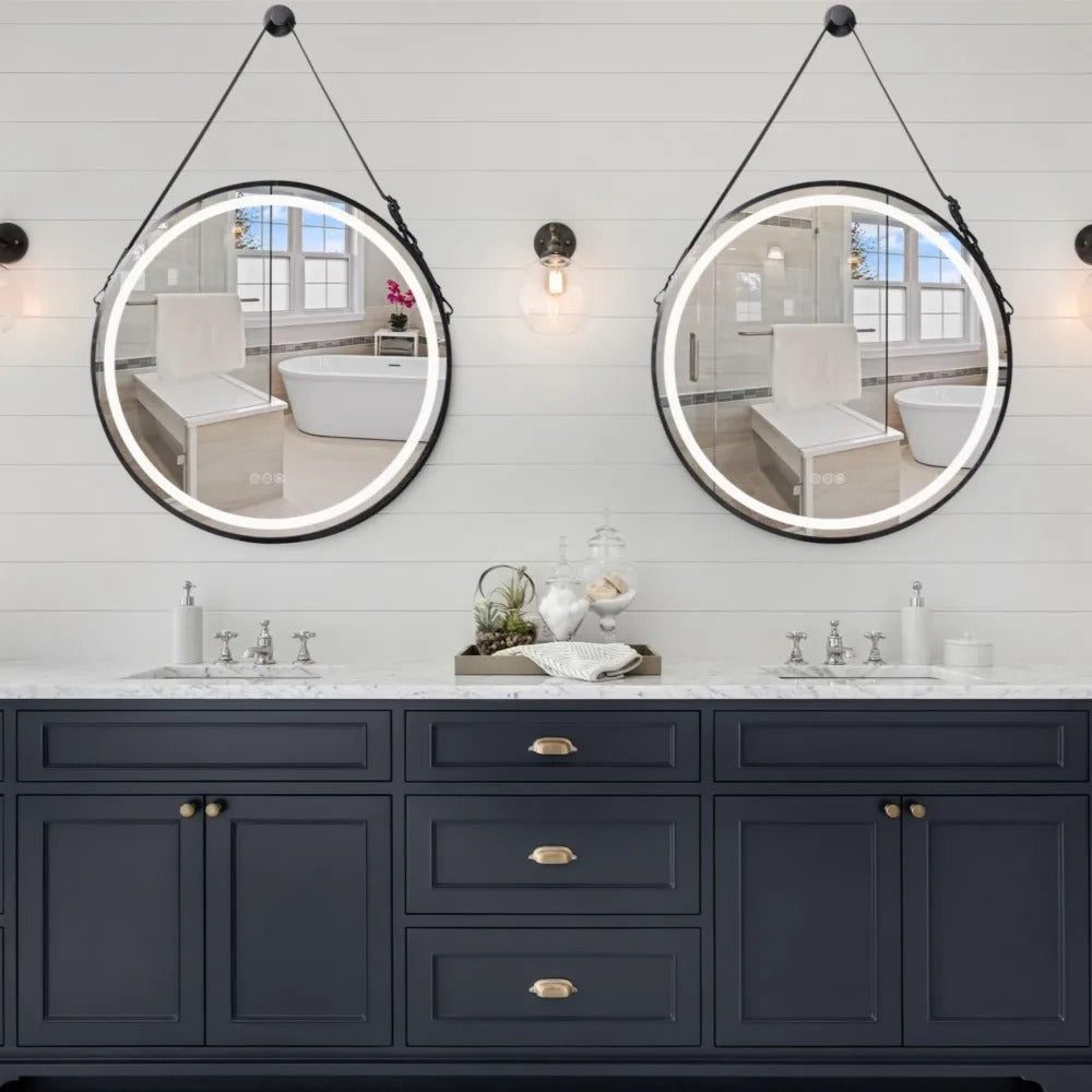 Comparison of metal, wood, and frameless LED mirror frames for home decor. Comparison of metal, wood, and frameless LED mirror frames for home decor.