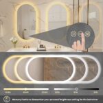 Arched Illumina LED Bathroom Mirror – Oval Design, Anti-Fog, and Adjustable Lighting