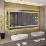 30″x60″ LED Mirror with 3X Magnifying, Anti-Fog, and Dimmable Lighting